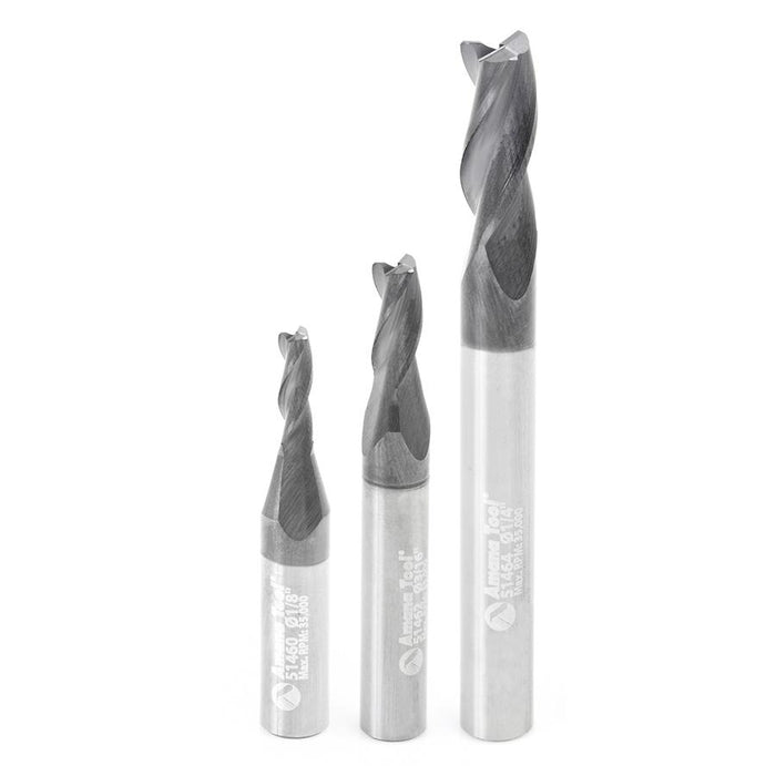 Amana Tool AMS-156 3-Pack CNC Spiral End Mill, Steel & Stainless Steel Cutting with AlTiN Coating 1/4 Inch Shank