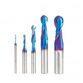 AMS-290-K 5-Piece Solid Carbide CNC Spektra™ Extreme Tool Life Coated Up-Cut Spiral Ball Nose Router Bit Collection