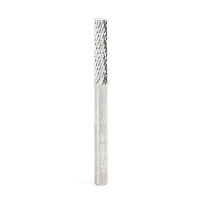 BURS-098 Solid Carbide Cylindrical Shape with No End Cut 1/8 Dia x 9/16 x 1/8 Shank Double Cut SA Burr Bit for Die-Grinders