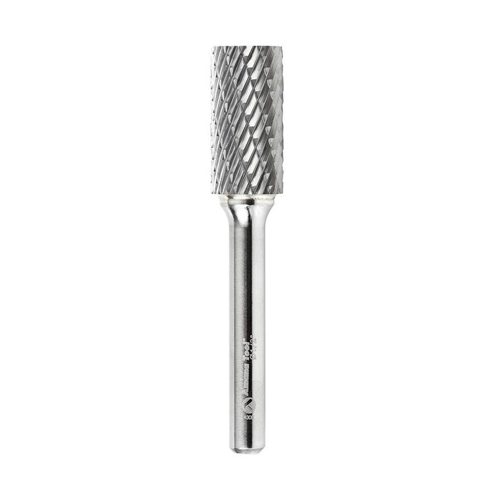 BURS-104 Solid Carbide Cylindrical Shape with No End Cut 1/2 Dia x 1 x 1/4 Shank Double Cut SA Burr Bit for Die-Grinders