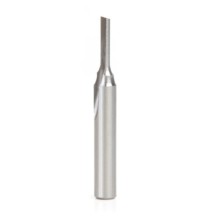 HSS1500 HSS Single Straight 'O' Flute  Plastic Cutting 1/8 Dia x 1/2 x 1/4 Inch Shank