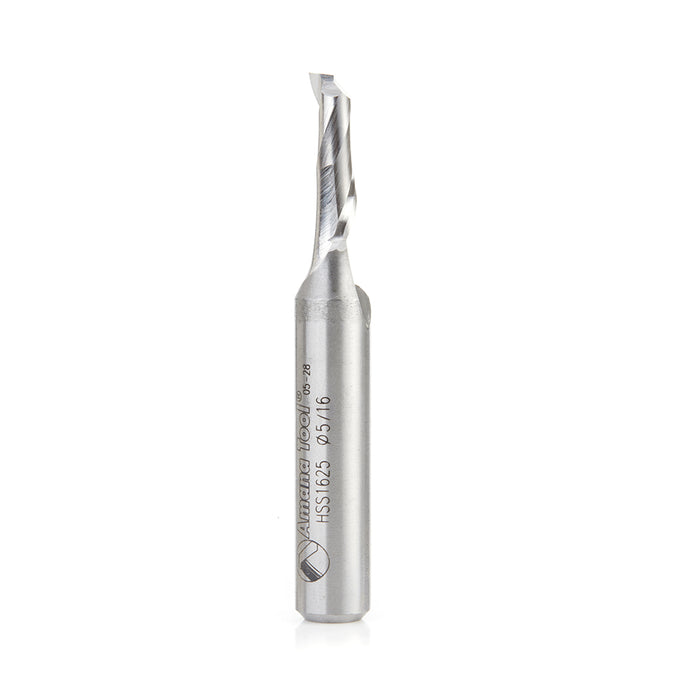 HSS1625 High Speed Steel (HSS) Single Flute Spiral Aluminum Cutting 5/16 Dia x 1 x 1/2 Inch Shank Up-Cut Router Bit