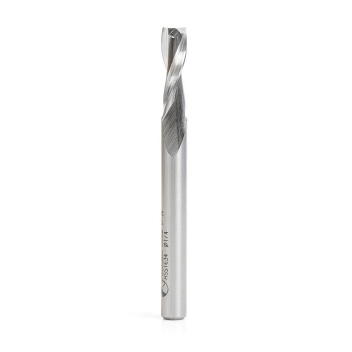 HSS1634 High Speed Steel (HSS) Double Flute Spiral Aluminum Cutting 1/4 Dia x 3/4 x 1/4 Inch Shank Up-Cut Router Bit