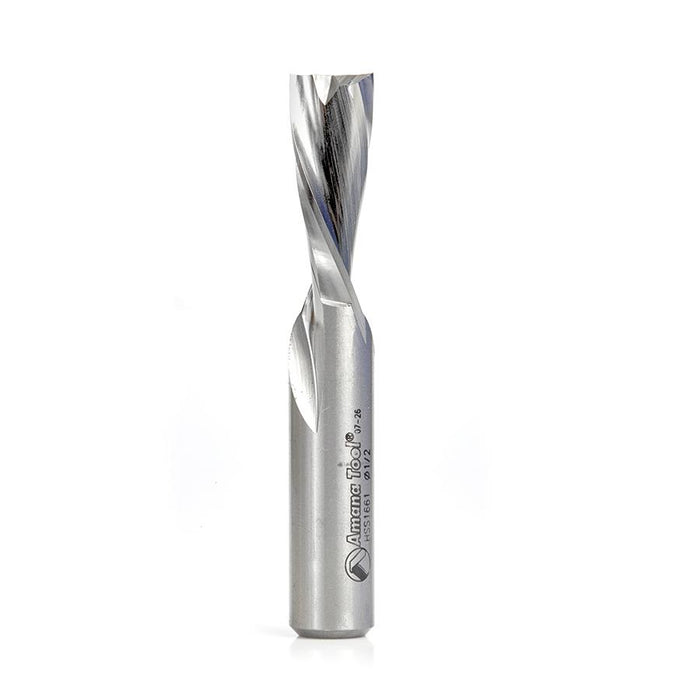 HSS1661 High Speed Steel (HSS) Double Flute Spiral Aluminum Cutting 1/2 Dia x 1-1/4 x 1/2 Inch Shank Down-Cut Router Bit