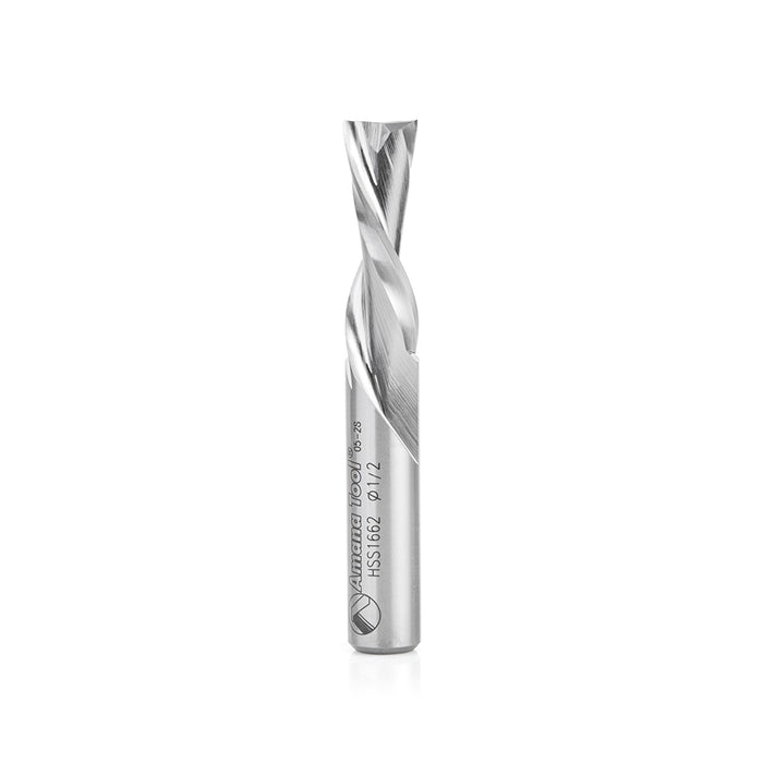 HSS1662 High Speed Steel (HSS) Double Flute Spiral Aluminum Cutting 1/2 Dia x 1-1/2 x 1/2 Inch Shank Down-Cut Router Bit