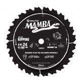 MA8024 Carbide Tipped Thin Kerf Ripping Mamba Contractor Series 8-8-1/4 Inch Dia x 24T, FT, 15 Deg, 5/8 Bore with Diamond Knockout Circular Saw Blade