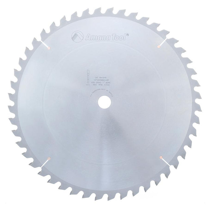 RA1648 Carbide Tipped Radial Arm 16 Inch Dia x 48T ATB, 0 Deg, 1 Inch Bore Circular Saw Blade